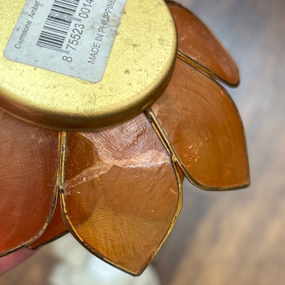 Set of 2 Natural Capiz Shell Lotus Tealight Holders - Vintage - Picture 8 of 11